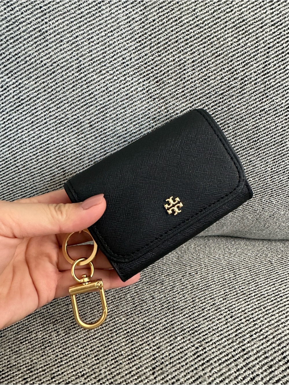 Last 1‼️Tory Burch Emerson Flap Card Case 157146 In Black - Picture 2 of 7
